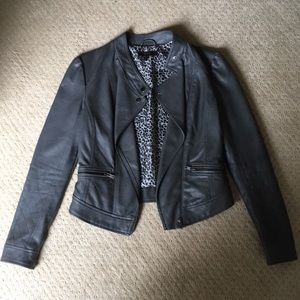 Gray leather jacket